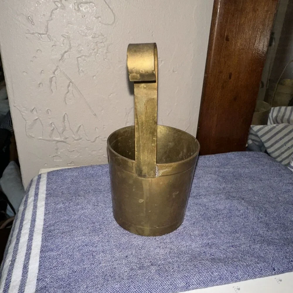 Antique French set of Brass Measuring Cups set of 6- From 1/2L to 1cl
